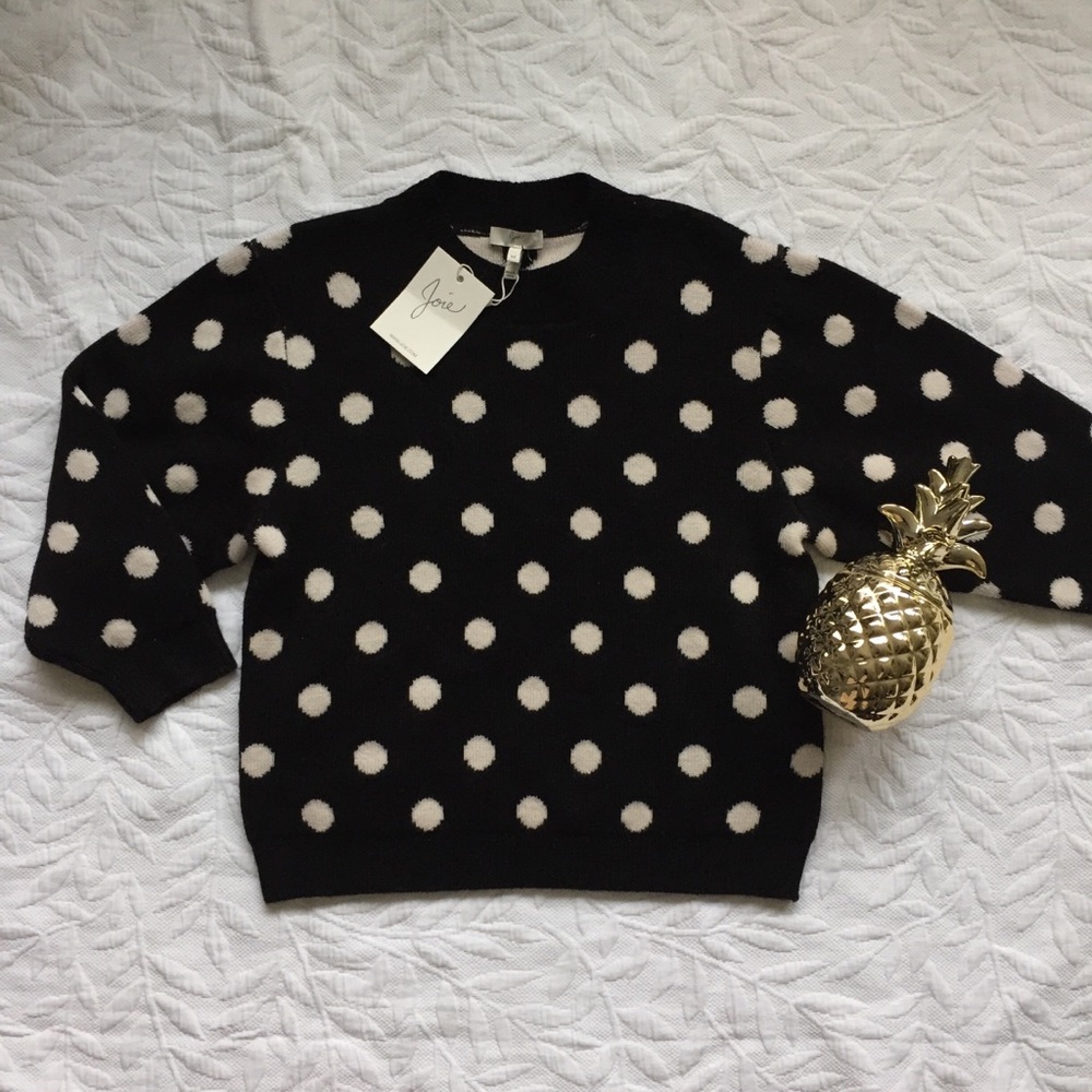 Joie Brettina B 100% Wool Polka Dot Sweater